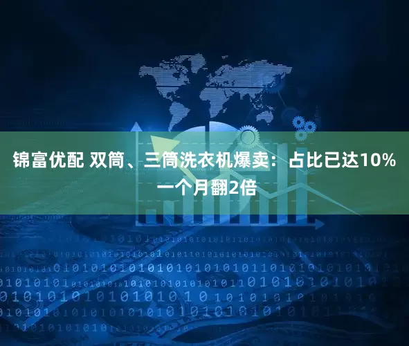 锦富优配 双筒、三筒洗衣机爆卖：占比已达10% 一个月翻2倍