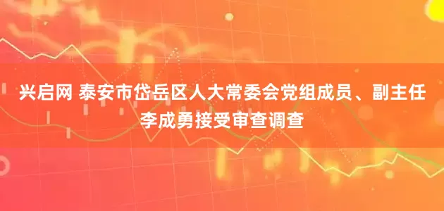 兴启网 泰安市岱岳区人大常委会党组成员、副主任李成勇接受审查调查